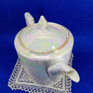 Union T jelzésű, Csehszlovák gyöngyházfényű porcelán teáskanna