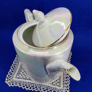 Union T jelzésű, Csehszlovák gyöngyházfényű porcelán teáskanna