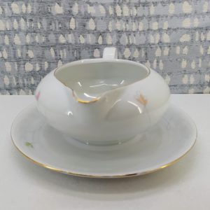 Vintage bécsi porcelán szószos tál tálcával