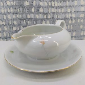 Vintage bécsi porcelán szószos tál tálcával