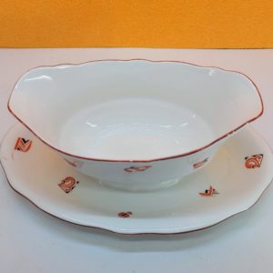 Zsolnay szószos porcelán hajó