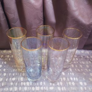 5 darabos retro üvegpohár készlet (200 ml)