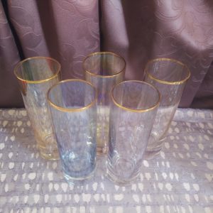 5 darabos retro üvegpohár készlet (200 ml)