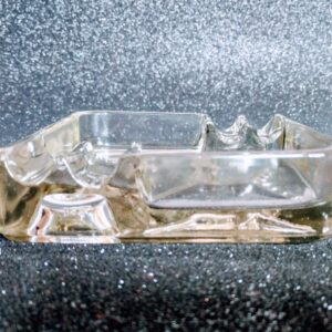 Retro üveg szarvasmintás hamutartó