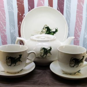 2 személyes lovas porcelán teáskészlet