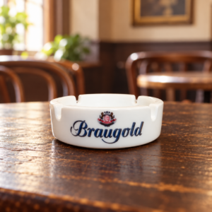 Retro reklámüveg hamutartó / Retro Advertising Glass Ashtray – illusztratív élőkép / illustrative lifestyle image