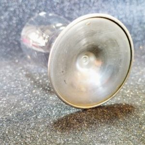 Vintage alpakka talpú csiszolt 6 darabos üvegpohár készlet