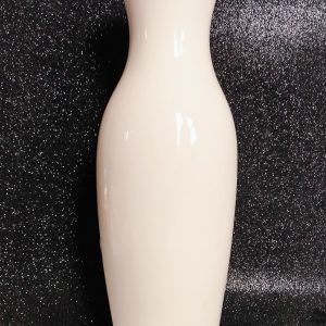 Hófehér domború virágmintás porcelán váza