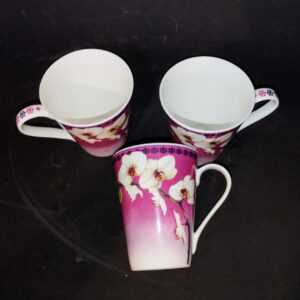 3 darab Royal Worcester Orchid White bögre