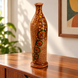 Repesztett mintás kerámia kancsóváza / Crackle-Pattern Ceramic Jug Vase – illusztratív élőkép / illustrative lifestyle image