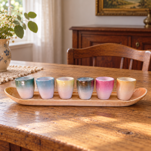 Retro kerámia pálinkáskészlet / Retro Ceramic Pálinka Set – illusztratív élőkép / illustrative lifestyle image