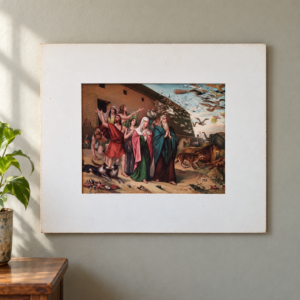 Artur Siebelist: Kivonulnak a bárkából – színes litográfia / Artur Siebelist: Leaving the Ark – Colour Lithograph – illusztratív élőkép / illustrative lifestyle image