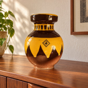 Iparművész HSz Budapest Hungaria retro kerámiaváza / Iparművész HSz Budapest Hungaria Retro Ceramic Vase – illusztratív élőkép / illustrative lifestyle image