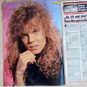 Joey Tempest portréja és interjúja a BRAVO 1987/12 számában