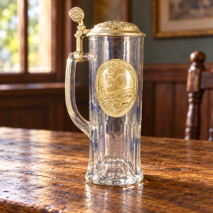 ARTINA ónfedeles söröskorsó „50” jelöléssel, 0,5 l / ARTINA Pewter-Lidded Beer Stein with “50” Motif, 0.5 L – illusztratív élőkép / illustrative lifestyle image