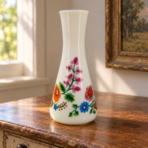 Kisméretű virágmintás porcelánváza / Small Floral Porcelain Vase – illusztratív élőkép / illustrative lifestyle image