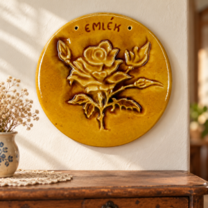 Emlék – kör alakú kerámia falikép / Souvenir – Circular Ceramic Wall Plaque – illusztratív élőkép / illustrative lifestyle image